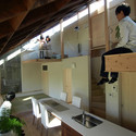 North Garden House / y+M - Houses, Kitchen, Beam, Table, Lighting, Chair