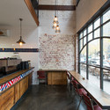 The Deli Counter / studio Y - Interior Photography, Kitchen, Table, Windows, Beam