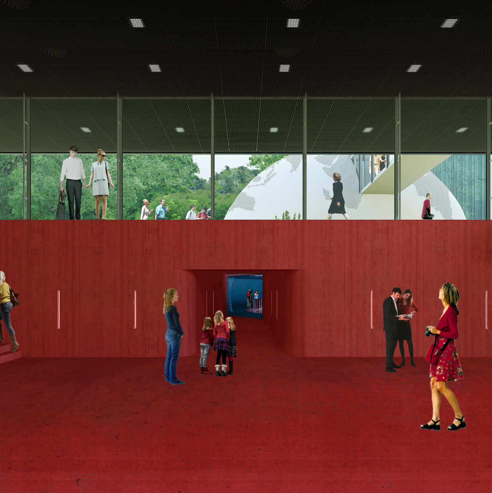Tunnel towards Earth Theater. Image © Shift Architecture Urbanism