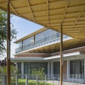 Secondary School / Hubert & Roy Architectes - Schools , Facade, Beam, Fence, Column