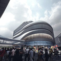Aedas' Leaf-Shaped Sales Gallery Nears Completion in Shanghai - Mixed Use Architecture, Facade, Cityscape