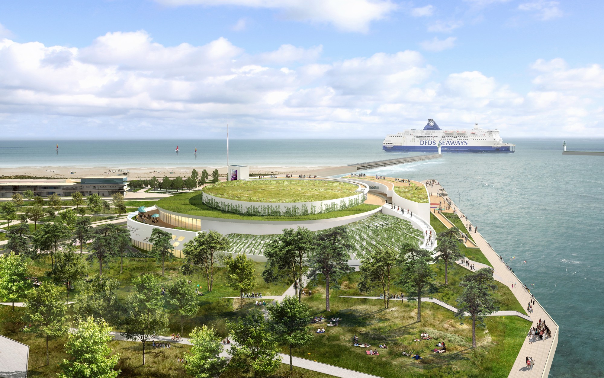 The centre will feature panoramic coastal views. Image © Arte Charpentier Architectes