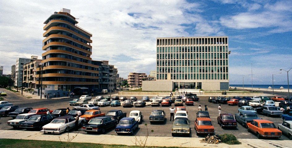 Pre-renovation photograph of the embassy. Image © U.S. Department of State