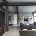 Past Turned Into Space / Pitsou Kedem Architects - Apartment Interiors, Kitchen, Facade, Door, Handrail, Beam, Chair, Table