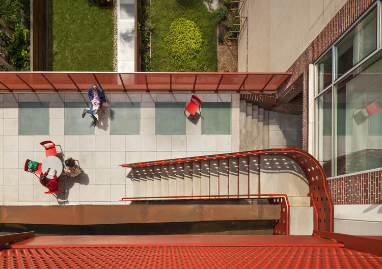 Little Red Elisabeth Irwin / Andrew Bartle Architects - Windows, Stairs, Brick, Facade, Handrail