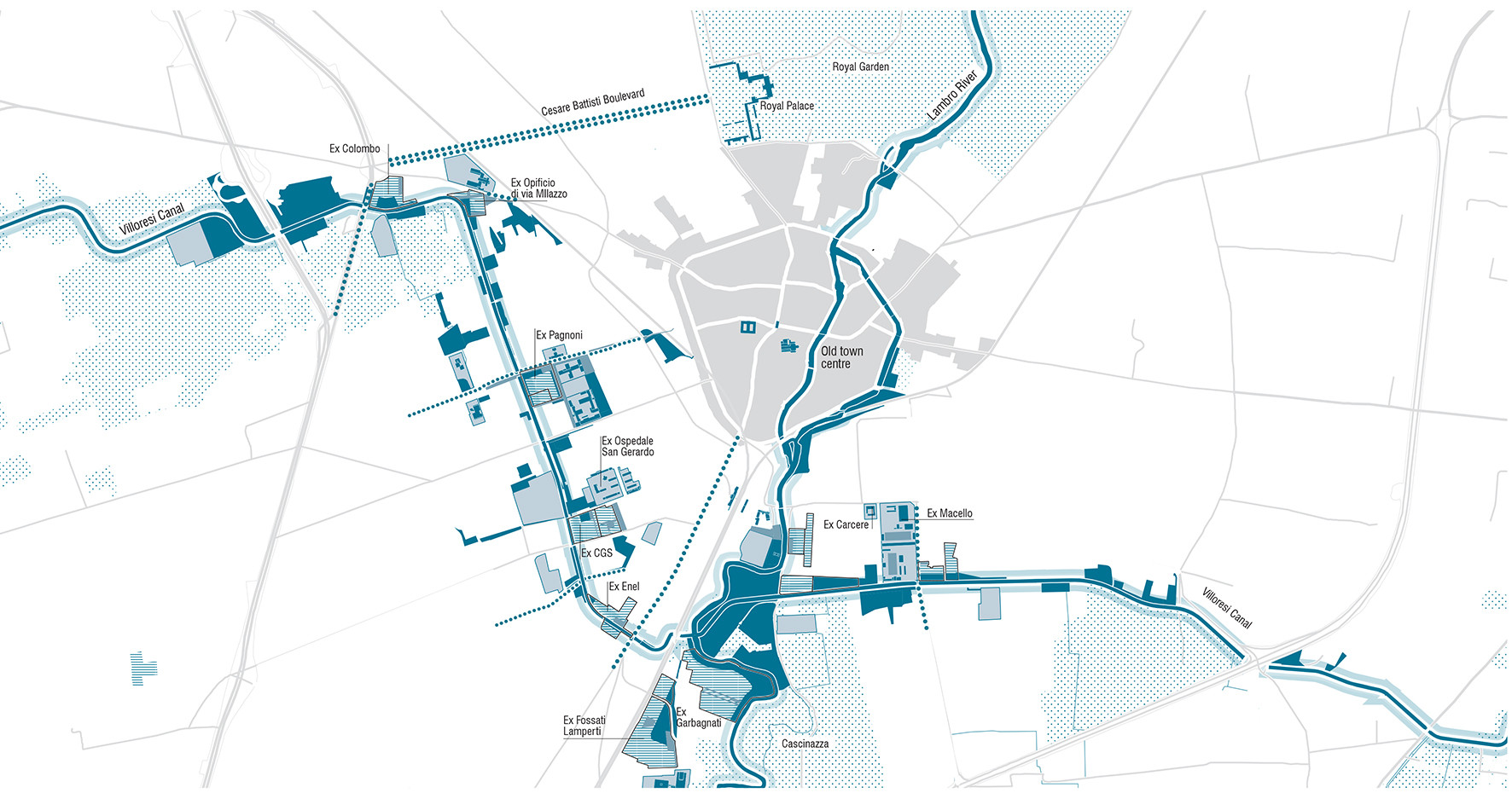Masterplan para la cidade de Monza / Ubistudio. Imagem © Roland Halbe