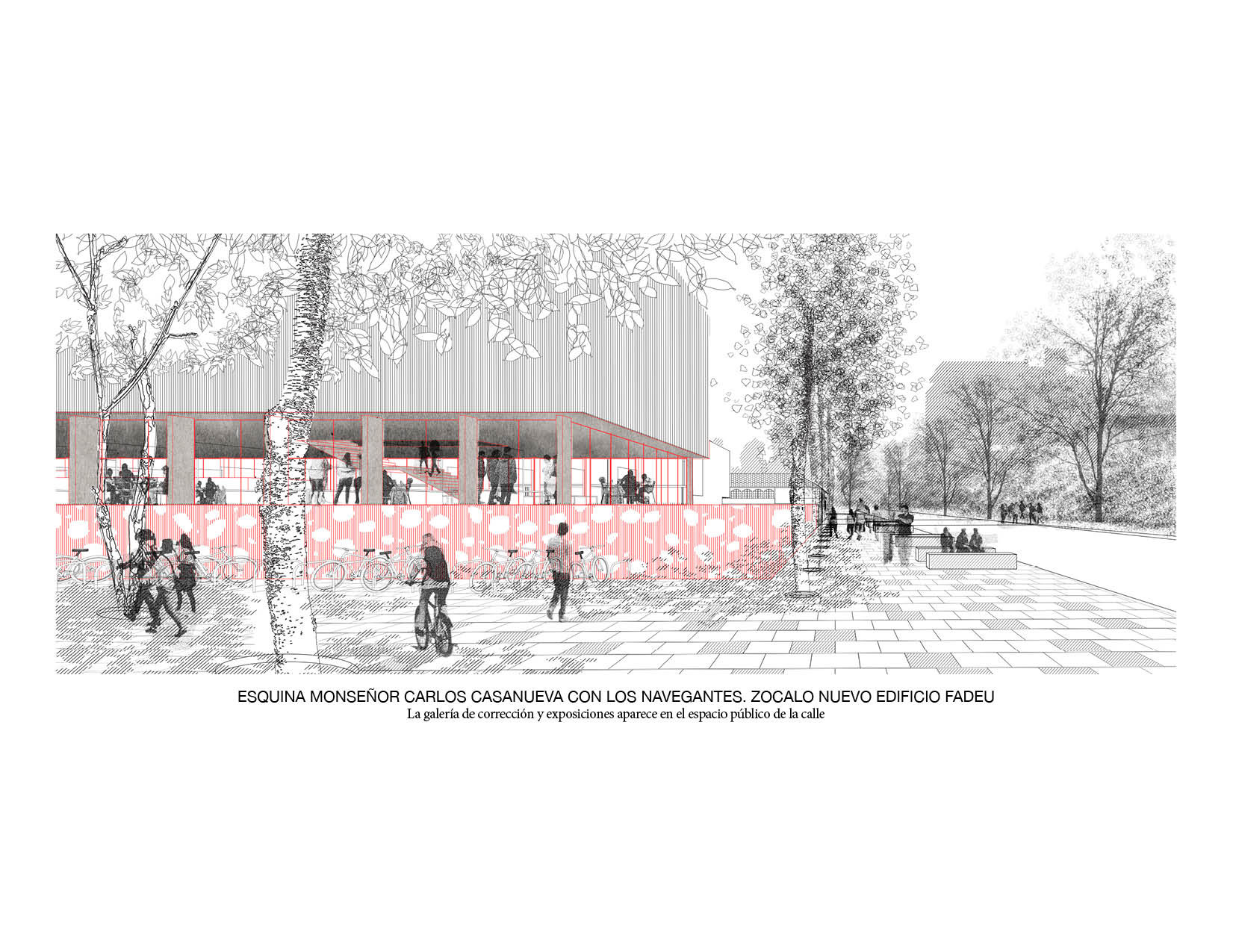 Zócalo del nuevo edificio FADEU. Image Cortesia de Beals + Lyon Arquitectos
