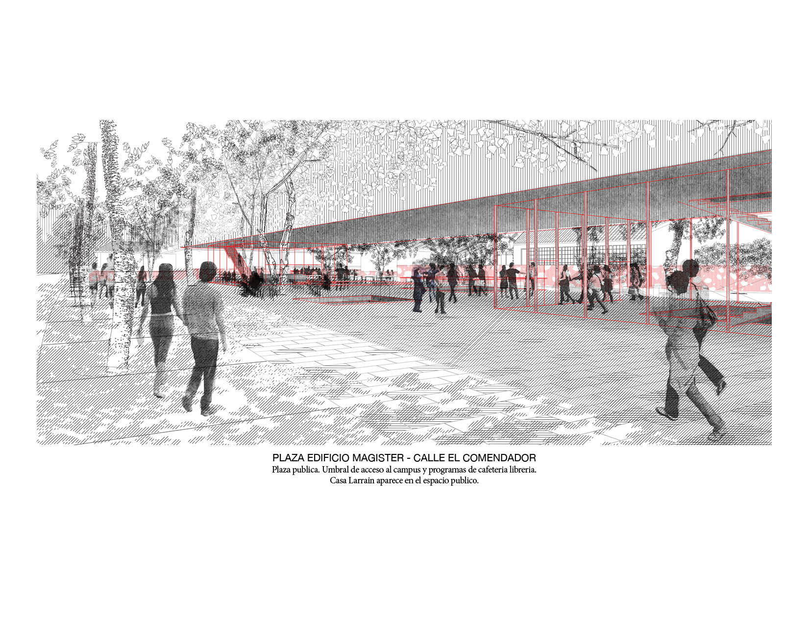 Plaza pública del edificio Magíster. Image Cortesia de Beals + Lyon Arquitectos