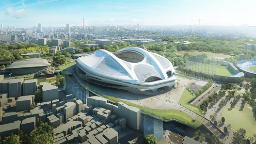 The 2014 updated design for the Tokyo National Stadium. Image © Japan Sports Council