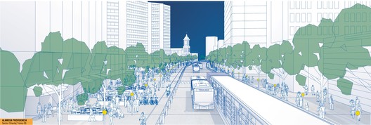 Menção Honrosa no concurso Plan Nueva Alameda Providencia em Santiago / Vigliecca & Associados  - Urbano