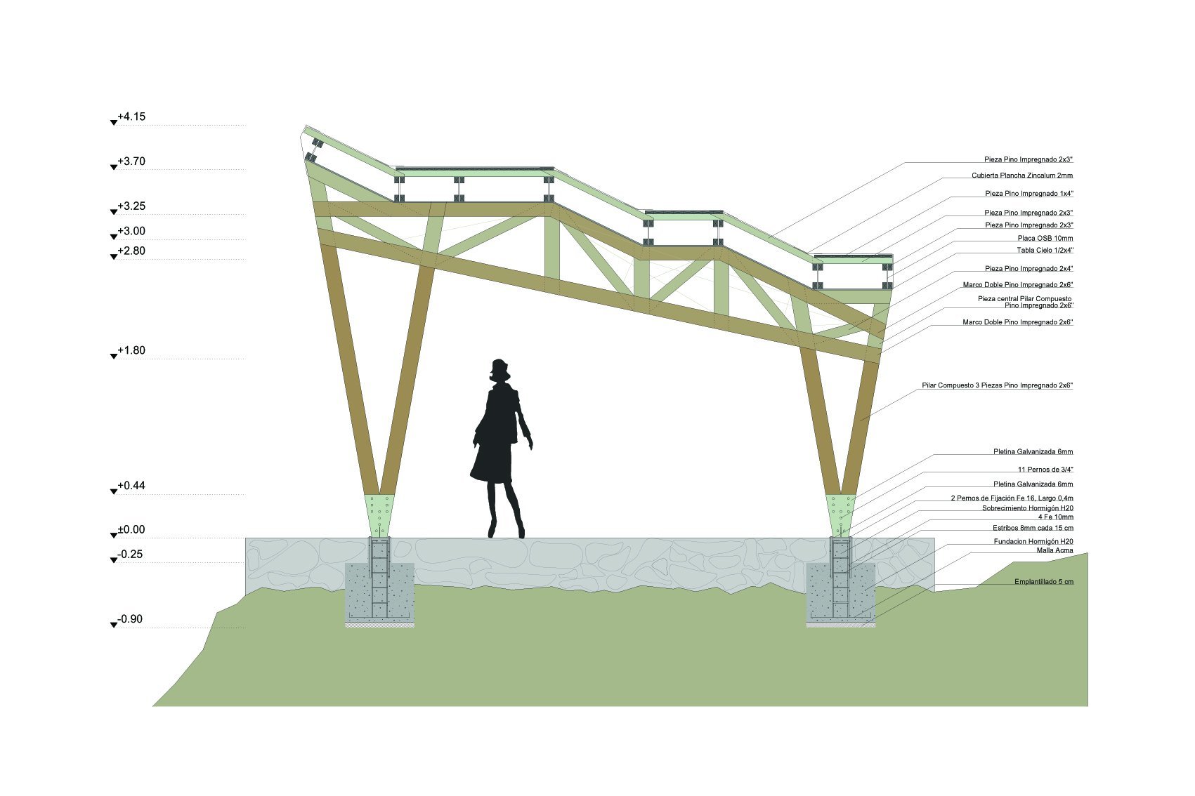Galería de Cubiertas: detalles y cortes constructivos - 6