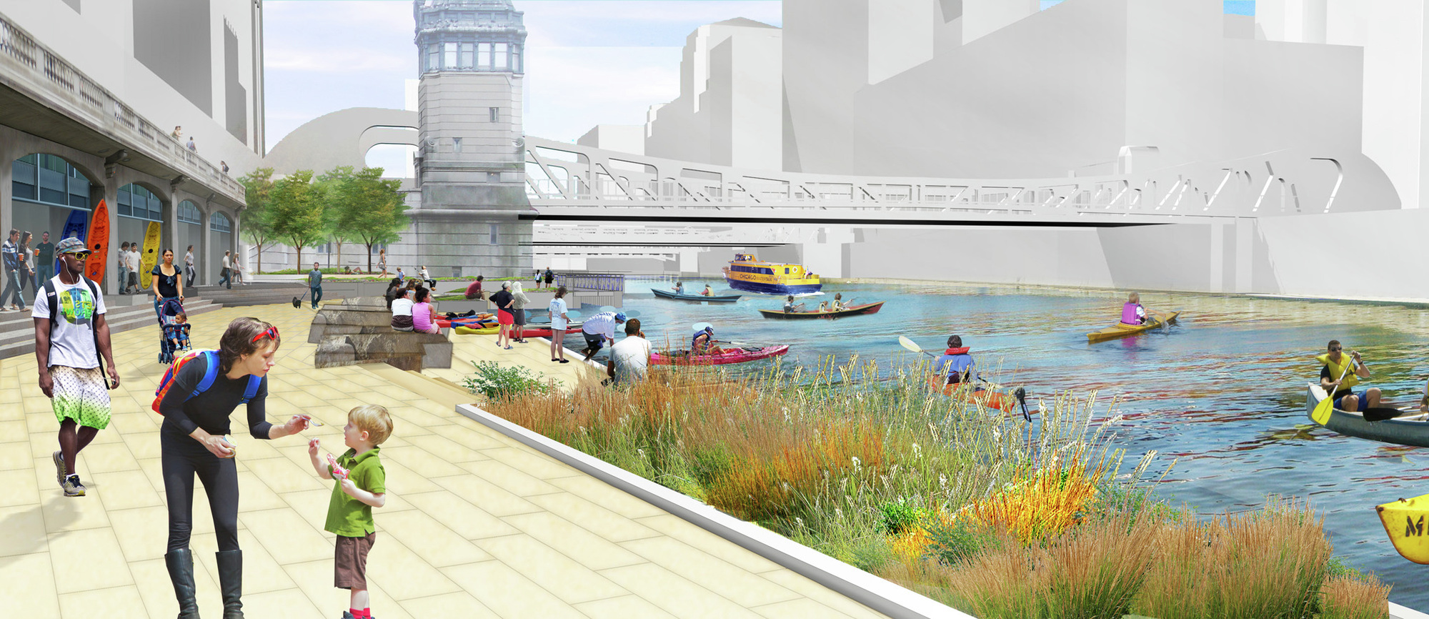 Gallery of Chicago Riverwalk Proposal / Sasaki Associates + Ross Barney