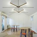 Courtyard House Plugin en Masse – Second Phase / People's Architecture Office - Table, Wood, Lighting, Beam