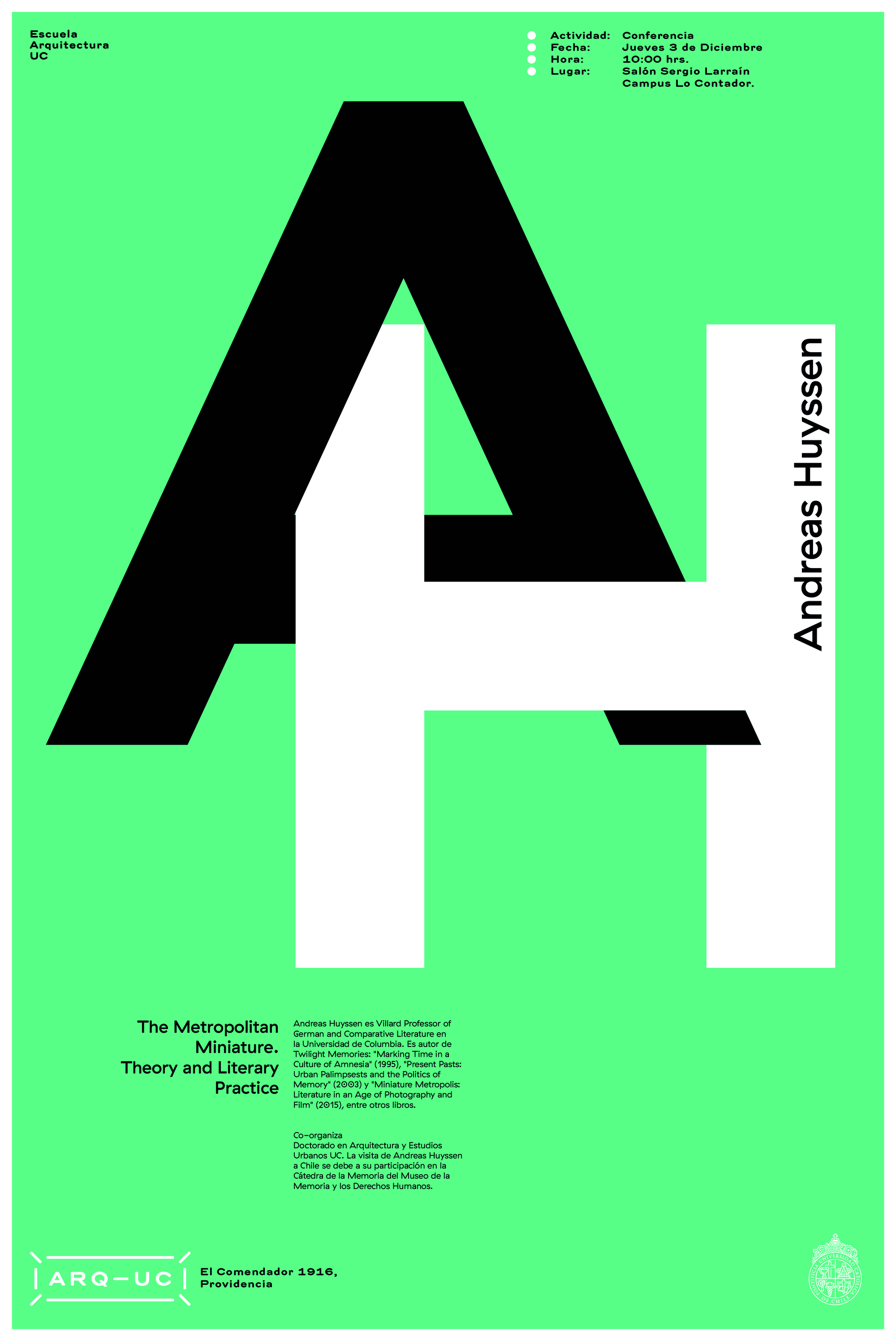 Galería de Conferencia Andreas Huyssen en Arquitectura UC 1