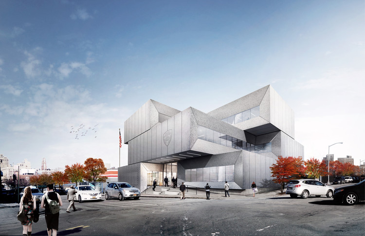 BIG Designs Bronx Station for New York Police Department - Police Station, Facade