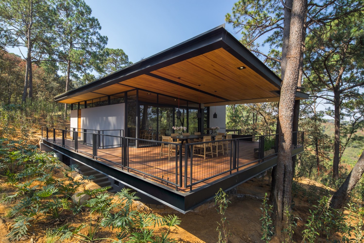 Half Concrete Half Bamboo House Design