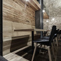 Alma Negra Wine Bar  / SA Estudio - Wood, Table, Chair, Brick, Beam