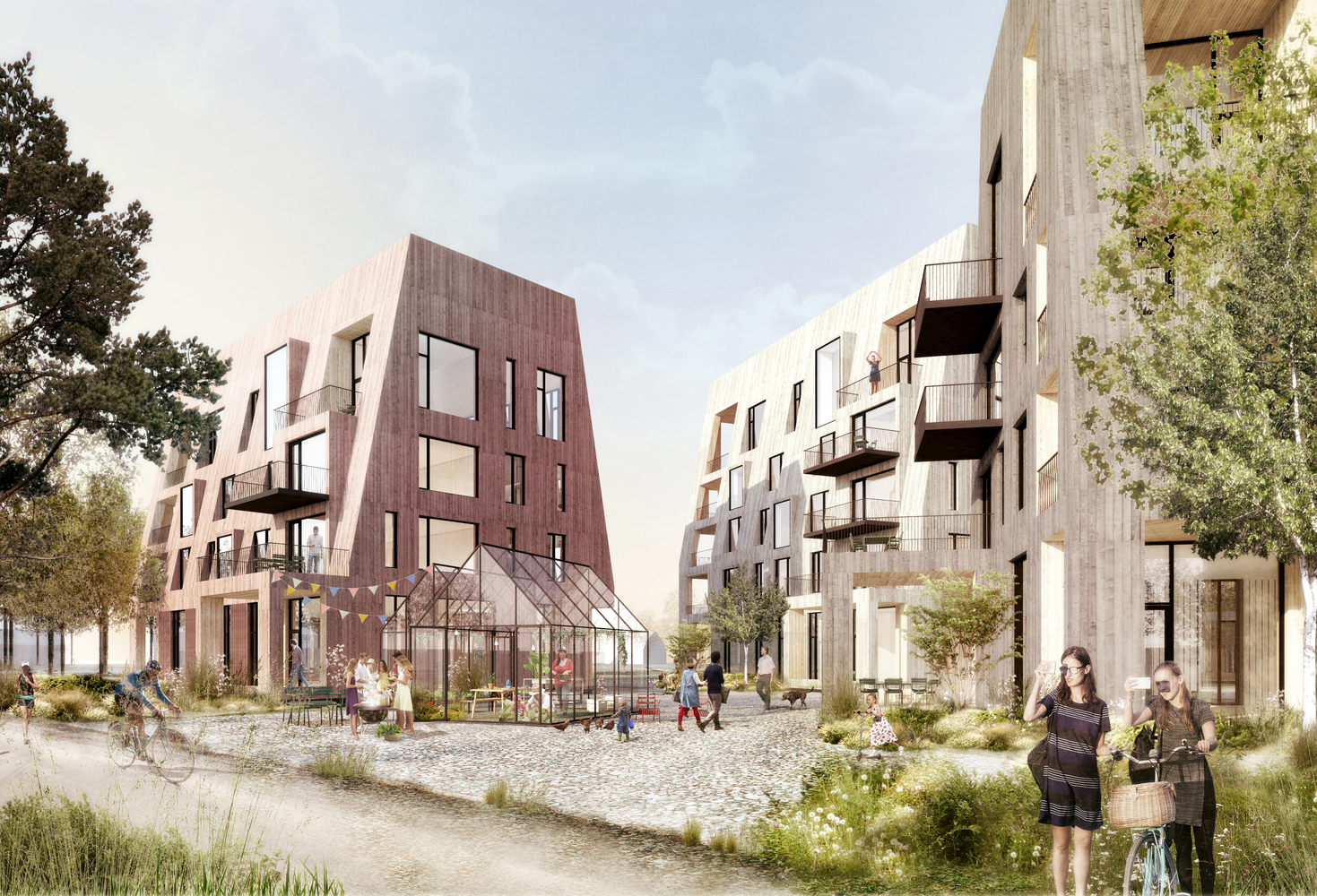 C.F. Møller's Proposal for the Örebro Timber Town Blurs the Line Between City and Nature - Facade