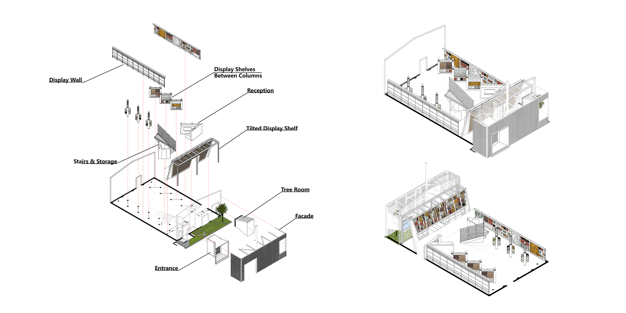 Tilted display. Поставка с двойным экраном. Полка 45 градусов (just, германия). Tilted display. Tilted display.