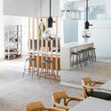 68 Claremont  / Tom Chung Studio - Offices Interiors, Kitchen, Beam, Table, Chair, Lighting