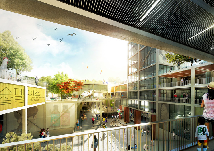 TA.R.I Architects Wins Second Prize for a Women's Complex Competition in Seoul - Facade, Fence, Handrail