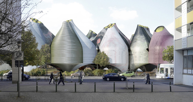 Young & Ayata’s winning, and then canceled, proposal for the international competition to design the new Bauhaus Museum Dessau. Image Courtesy of Young & Ayata