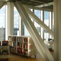 Bibliothèque Alexis de Tocqueville / OMA + Barcode Architects - Shelving, Windows, Beam, Column, Handrail