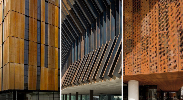 Detalhes construtivos de arquitetura em aço corten - Imagem de Destaque