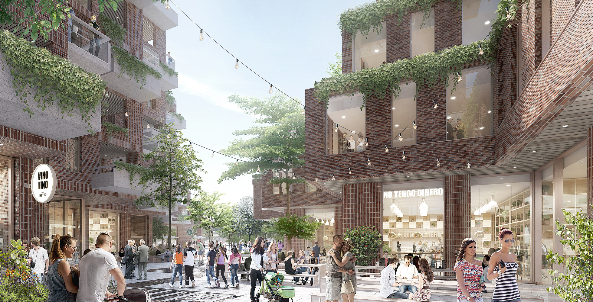 Mixed use project. Nicolinehus residential complex. Mixed use 2. Стеклянное здание. Mixed use project.