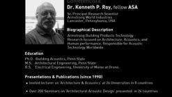 Conferencia de Kenneth P. Roy: 'Building acoustic design and indoor environmental quality'