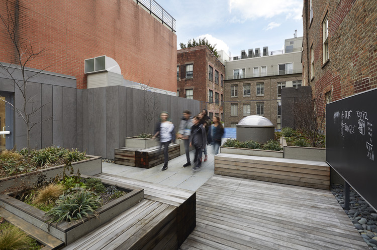 Blue School Middle School / PellOverton Architects - Schools , Courtyard, Facade, Handrail