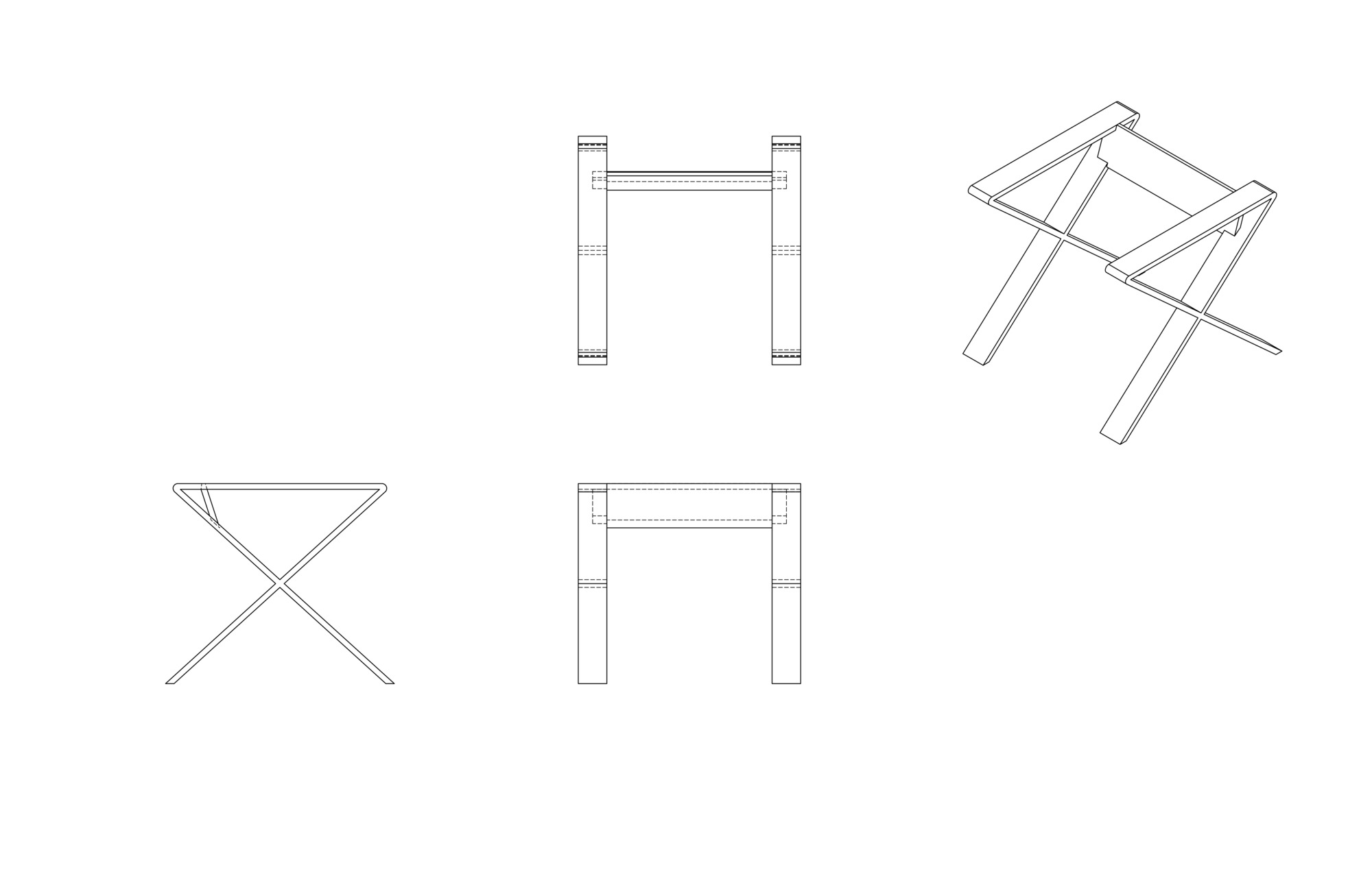 Planos Chair Less Galería de X Chair, un asiento moderno y ergonómico de madera moldeada - 9