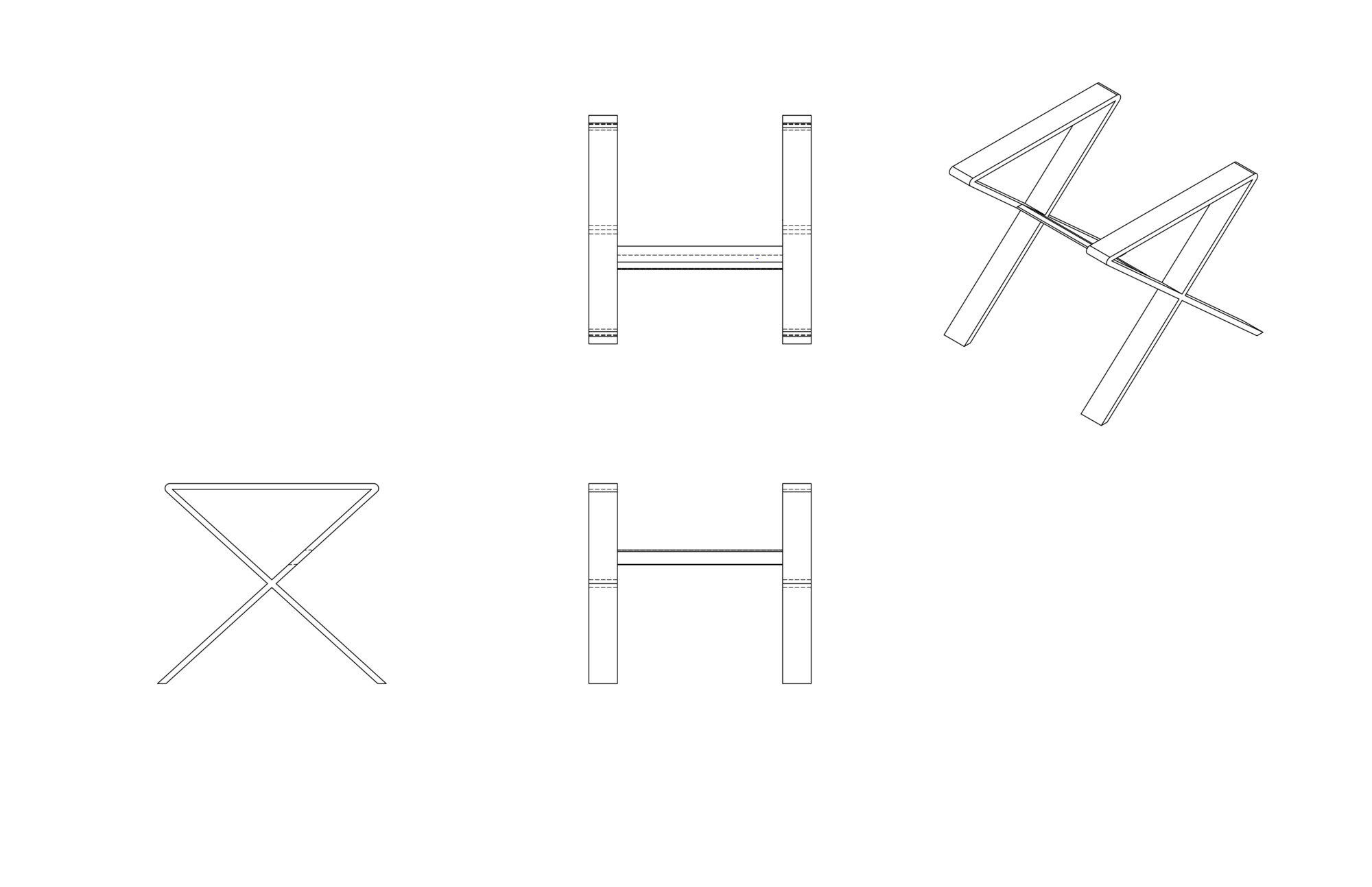 Planos Chair Less Galería de X Chair, un asiento moderno y ergonómico de madera moldeada - 18