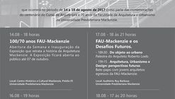 Semana Arquitetura Mackenzie 100 Anos - FAU-Mackenzie 70 Anos