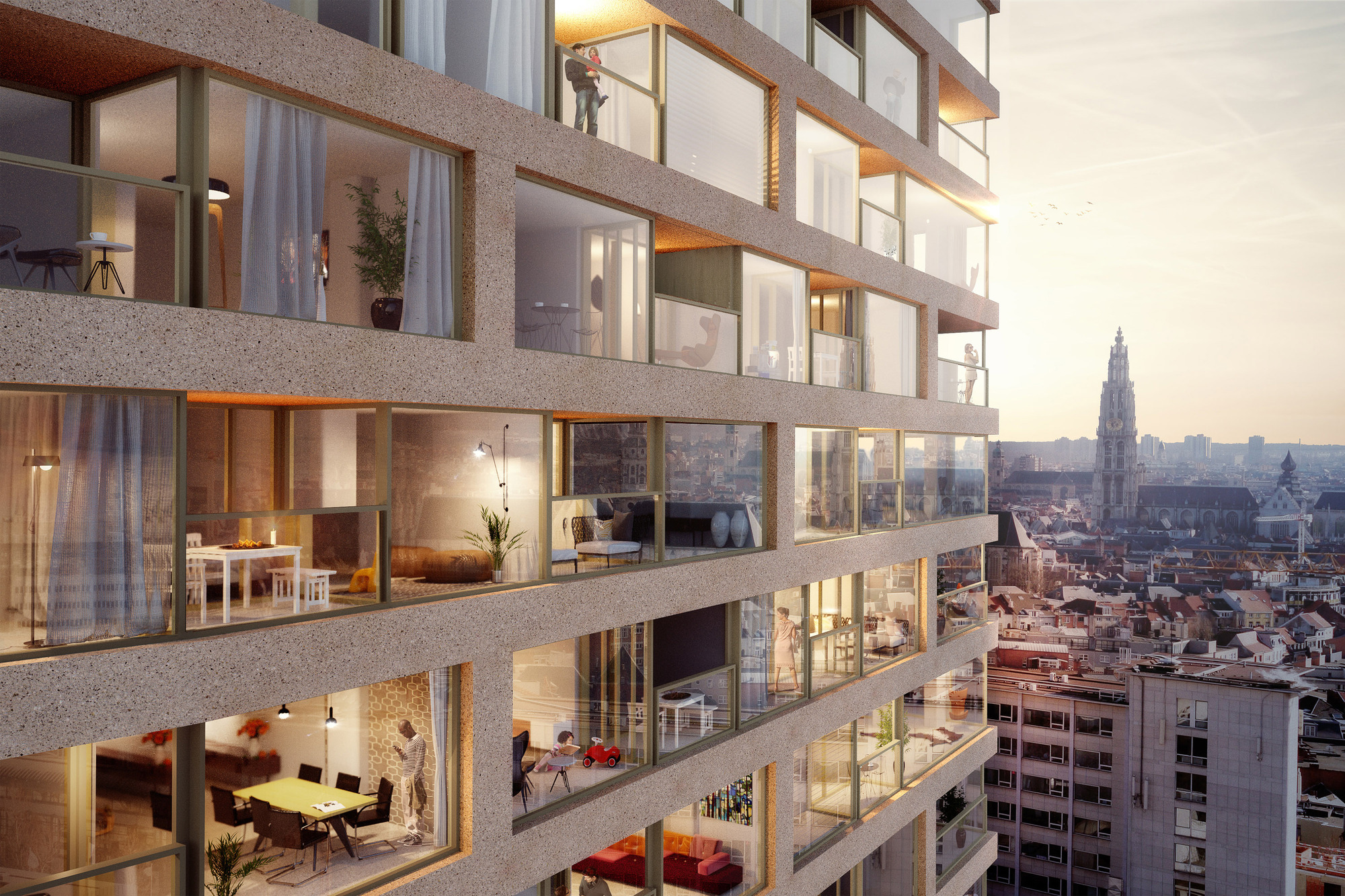 WAA's Renovation of Antwerp Tower Will be the Third Tallest in the City