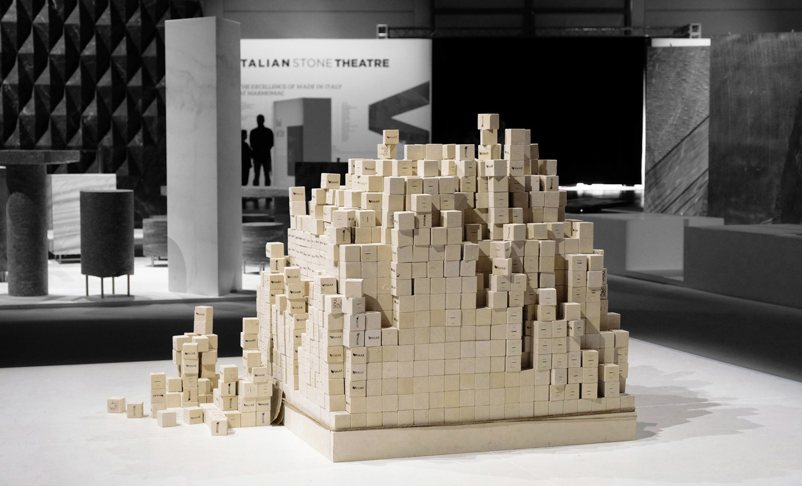 OPEN Architecture Creates “Disappearing” Stone Installation for Marmomac Festival - Facade