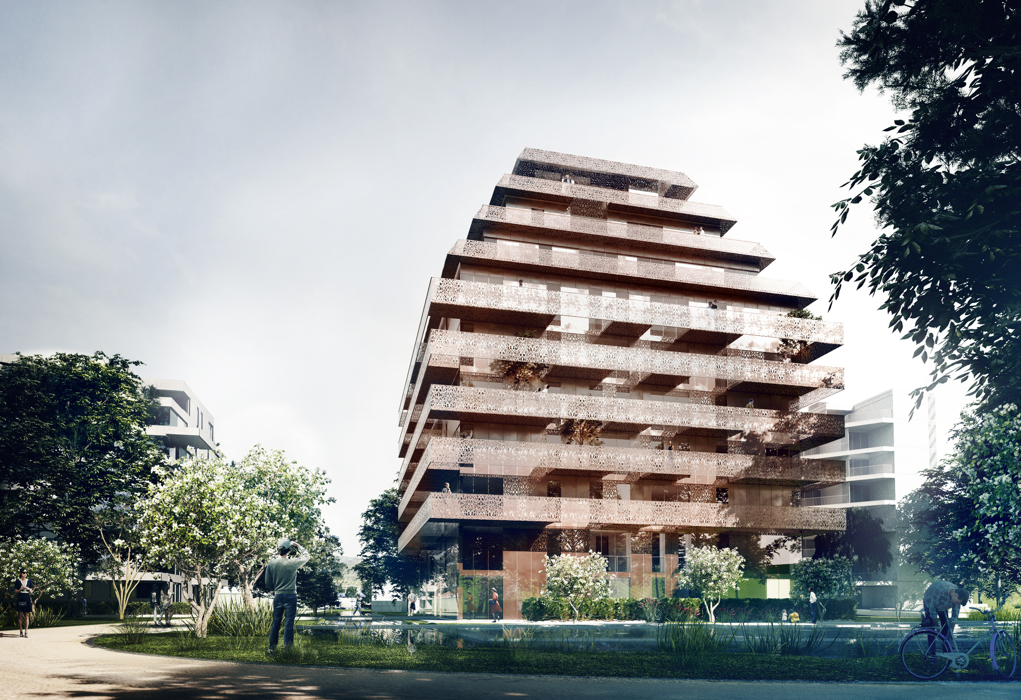 Reiulf Ramstad Arkitekter Unveils Copper Clad Residential Tower in