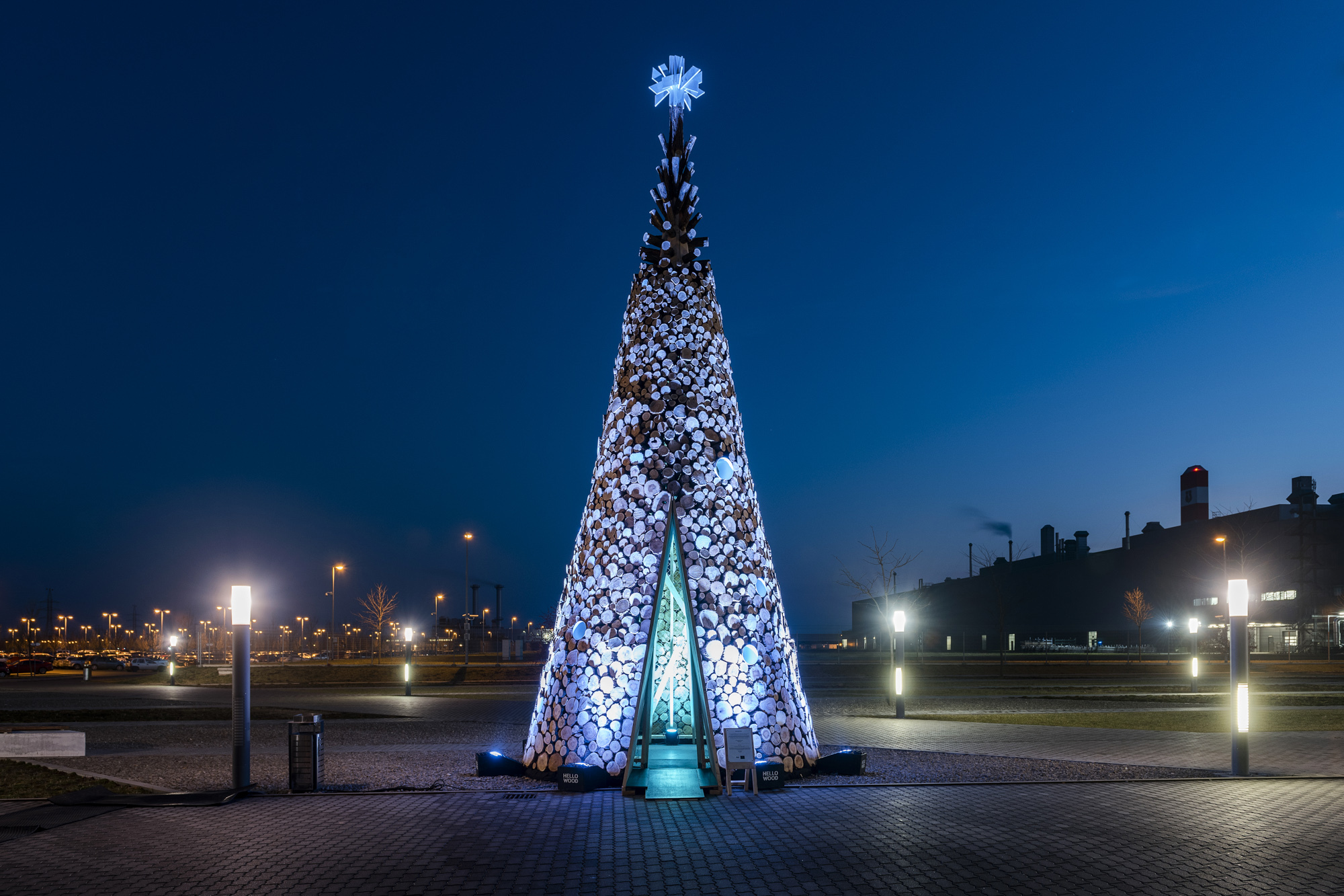 Gallery of Hello Wood Builds 5 Wooden Christmas Trees in Cities