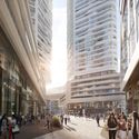 UNStudio Reveals New Renderings of Massive Frankfurt Skyscraper Development - Facade, Arcade, Lighting, Cityscape