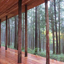 In-between, hinoki + sugi pabellón / x-studio - Obras De Pequeña Escala, Terraza, Puerta, Pilares, Fachada, Fijación Vigas, Bosque