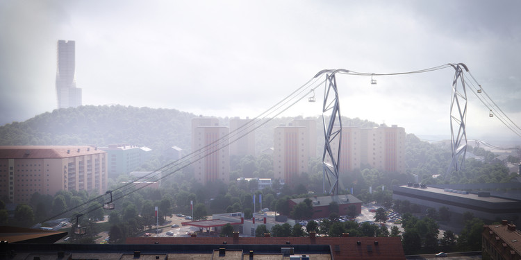 UNStudio Selected to Design New Cable Car in Gothenburg - Image 1 of 12