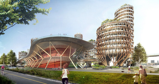 DFA Unveil Speculative Proposal for a Mixed-Use District on New York's Pier 40 DFA Unveil Speculative Proposal for a Mixed-Use District on New York's Pier 40 - Image 1 of 7