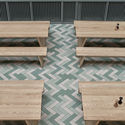 Alma Creative Club / Tham & Videgård - Refurbishment, Deck, Stairs, Handrail, Table, Bench, Chair