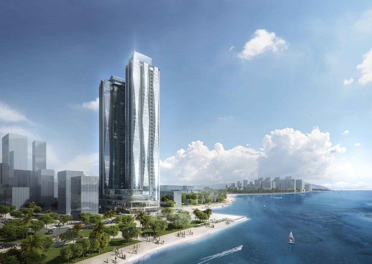 Aedas to design a beachfront apartment hotel in Vietnam's Ha Long Bay, offering endless ocean views - More Images
