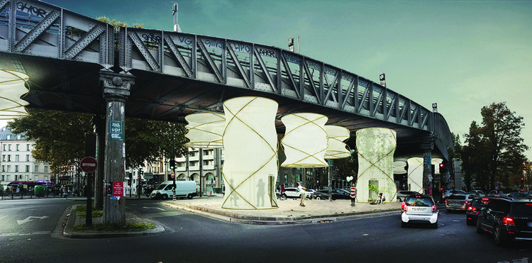 巴黎桥下安装圆筒模块装置，为难民提供临时住房 - 更多图片