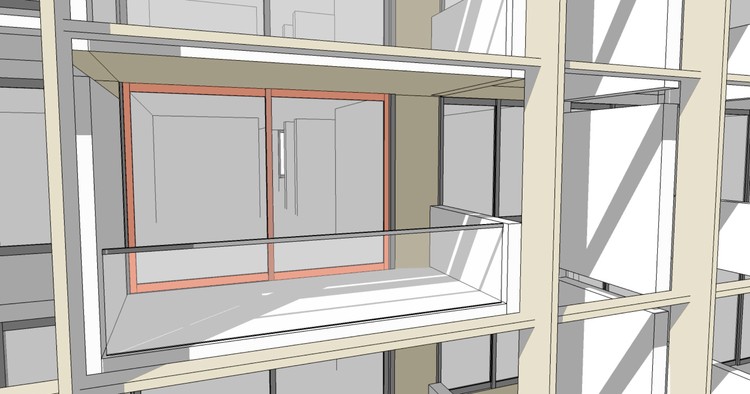 Propuesta de Cristián Fernández Arquitectos para el concurso Puerta Las Condes - Ventanas, Fachada