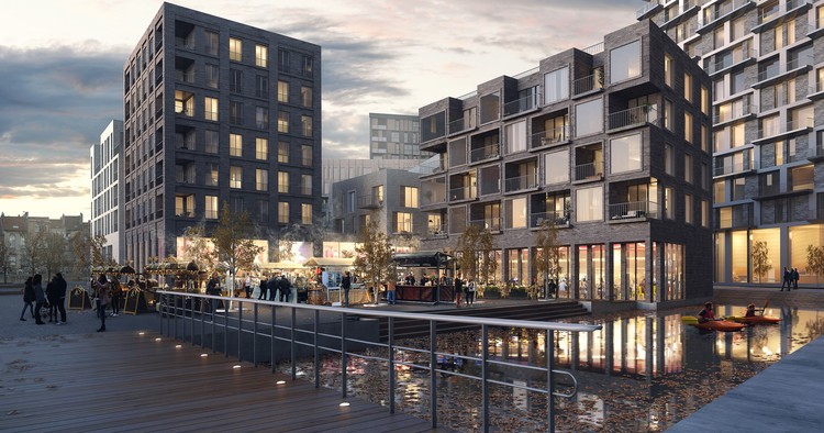 亨宁·拉森事务所公布‘布鲁塞尔工业区’改造方案，将新河道和屋顶农业引入社区 - 更多图片