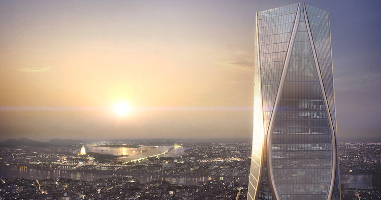 SOM divulga imagens de novo arranha-céu de uso misto em Hangzhou, China, Cortesia de SOM / Brick Visual