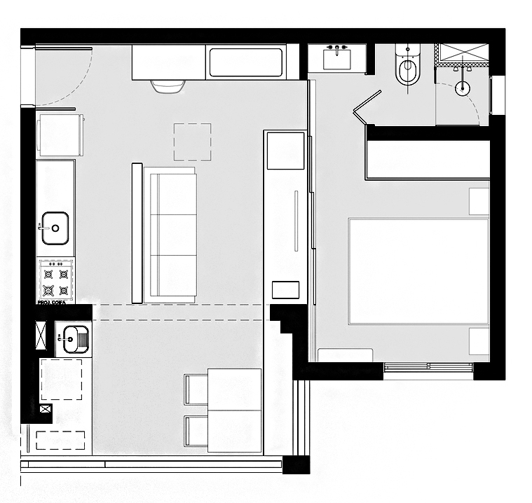 Galería de Planos de departamentos de menos de 50m² - 35