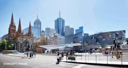 Rogers Stirk Harbour, HASSELL, and Weston Williamson Design Five Metro Stations for Melbourne Rogers Stirk Harbour, HASSELL, and Weston Williamson Design Five Metro Stations for Melbourne - Image 12 of 16